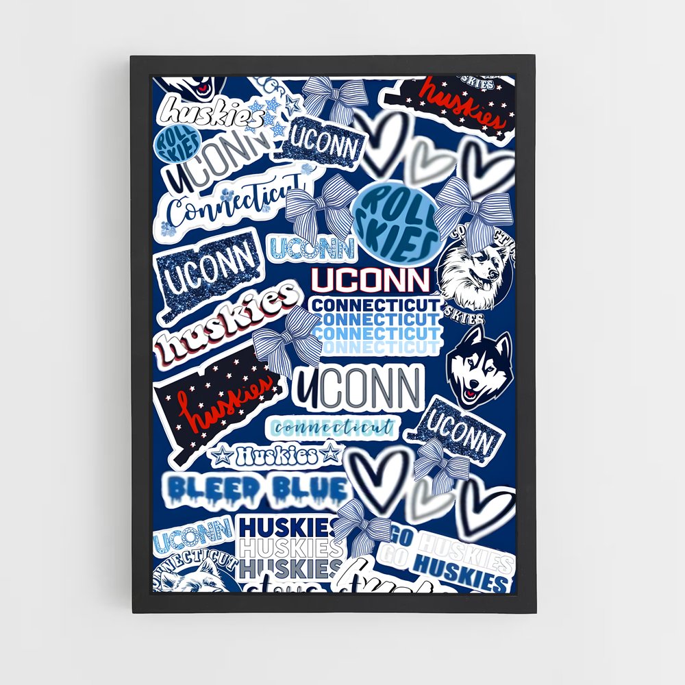 Poster Stickers Uconn – affiche Basketball (vue 2)